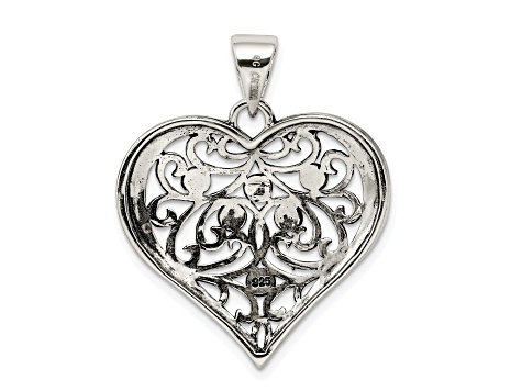 Sterling Silver Marcasite Heart Pendant