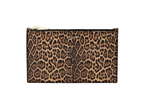 Saint Laurent Leopard Printed Calfskin Leather Small Pouch