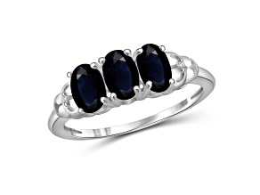 Black Sapphire Rhodium Over Sterling Silver Ring 1.65ctw