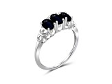 Black Sapphire Rhodium Over Sterling Silver Ring 1.65ctw