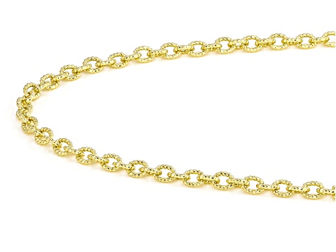 Judith Ripka Verona 14K Yellow Gold Clad 36" Textured Rolo Link Necklace