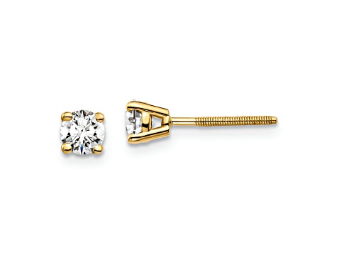 14K Yellow Gold Certified Lab Grown Diamond 1/2ct. VS/SI GH+, Screw Back Earrings