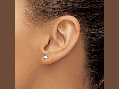 Rhodium Over 14K Gold Certified Lab Grown Diamond 1/2ct. VS/SI GH+, Screw Back Earrings