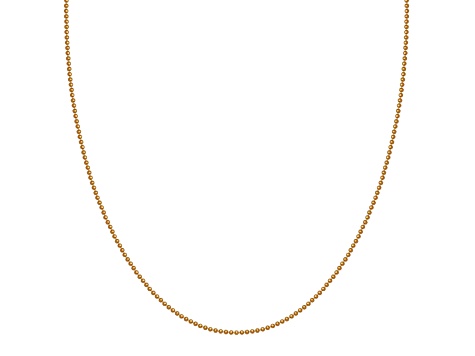 18k Yellow Gold Over Sterling Silver 16" Bead Chain