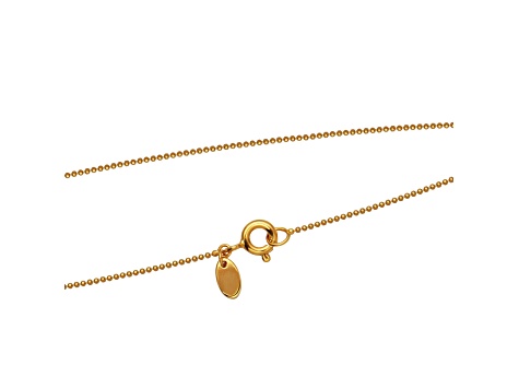 18k Yellow Gold Over Sterling Silver 16" Bead Chain