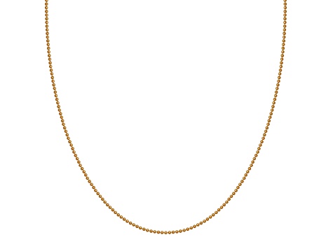 18k Yellow Gold Over Sterling Silver 20" Bead Chain