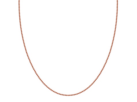 18k Rose Gold Over Sterling Silver 18" Bead Chain