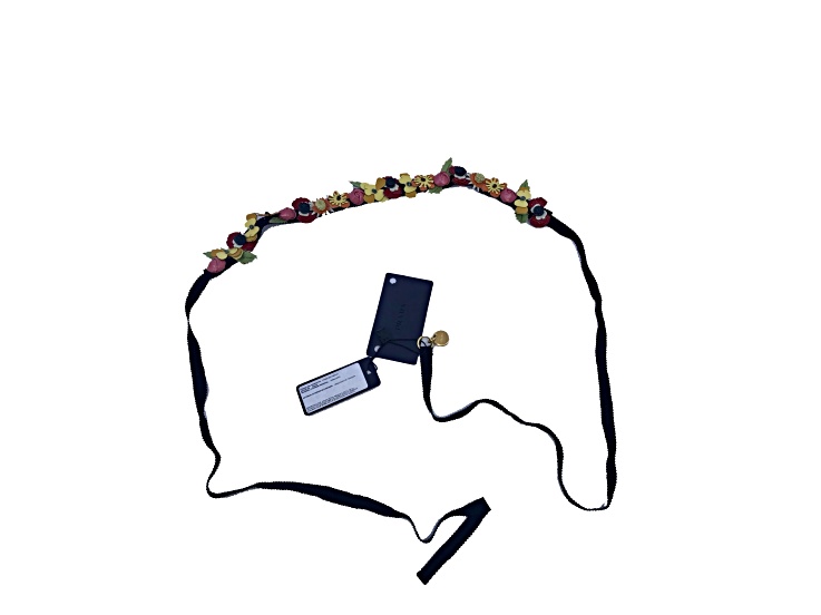 PRADA ヘルト付きロンクスリフコト P604RK132U F0002 Prada Collane Pelle Tu Nero Black Vernice Garden Flower Belt