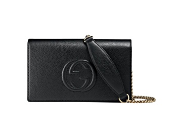 Picture of Gucci Soho Wallet on Chain Black Leather Crossbody Clutch Bag