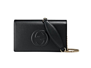 Gucci Soho Wallet on Chain Black Leather Crossbody Clutch Bag