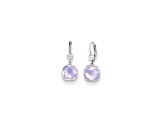 14K White Gold Pink Amethyst and White Topaz Earrings