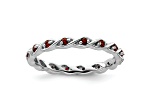 Sterling Silver Stackable Expressions Garnet Ring 0.35ctw