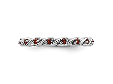 Sterling Silver Stackable Expressions Garnet Ring 0.35ctw