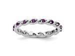 Sterling Silver Stackable Expressions Amethyst Ring 0.31ctw