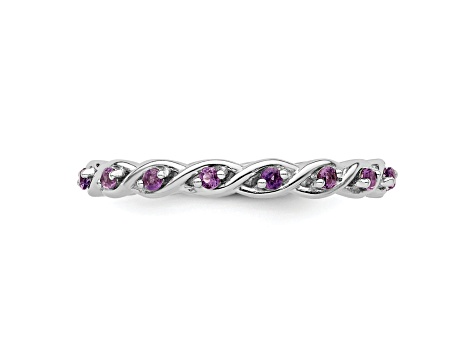 Sterling Silver Stackable Expressions Amethyst Ring 0.31ctw