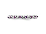 Sterling Silver Stackable Expressions Amethyst Ring 0.31ctw