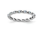 Sterling Silver Stackable Expressions Aquamarine Ring 0.21ctw