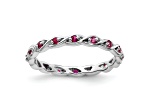 Sterling Silver Stackable Expressions Lab Created Ruby Ring 0.34ctw