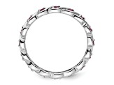 Sterling Silver Stackable Expressions Lab Created Ruby Ring 0.34ctw