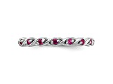 Sterling Silver Stackable Expressions Lab Created Ruby Ring 0.34ctw