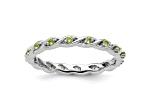 Sterling Silver Stackable Expressions Peridot Ring 0.25ctw