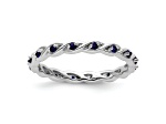 Sterling Silver Stackable Expressions Lab Created Sapphire Ring 0.33ctw