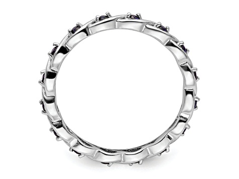 Sterling Silver Stackable Expressions Lab Created Sapphire Ring 0.33ctw ...