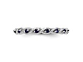 Sterling Silver Stackable Expressions Lab Created Sapphire Ring 0.33ctw