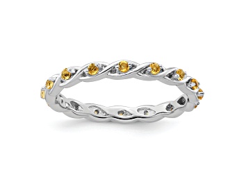 Picture of Sterling Silver Stackable Expressions Citrine Ring 0.24ctw
