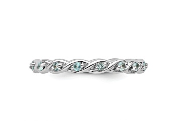 Picture of Sterling Silver Stackable Expressions Blue Topaz Ring 0.31ctw