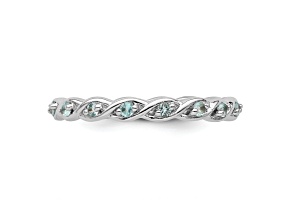 Sterling Silver Stackable Expressions Blue Topaz Ring 0.31ctw