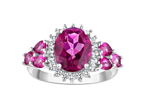Pink Topaz Sterling Silver Ring 5.75ctw