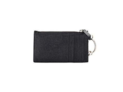 Balenciaga Cash Logo Black Grain Leather Neck Lanyard Card