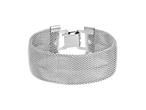 1928 Jewelry Silver Tone  Mesh Clasp Bracelet