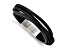 Black Faux Leather and Stainless Steel Polished Multi Strand with 0.5-inch Extension Bracelet