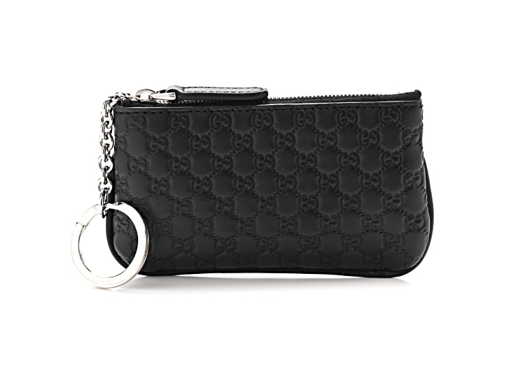 Gucci Micro GG Black Leather Key Case - 13SY3A | JTV