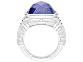 Judith Ripka Blue Lapis and 0.85ctw Bella Luce® Rhodium Over Sterling Silver Statement Ring