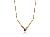 Red Cubic Zirconia, 14k Gold Plated over Sterling Silver Chevron Layering Necklace