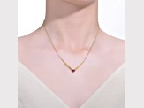Red Cubic Zirconia, 14k Gold Plated over Sterling Silver Chevron Layering Necklace