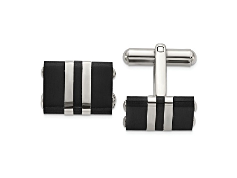 Stainless Steel Brushed and Polished Black IP-plated Cuff Links