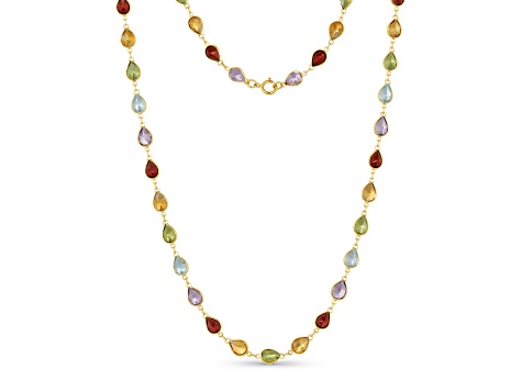 Victorian 15ct Gold Multi-Gem Harlequin Necklace (172H) | The Antique  Jewellery Company