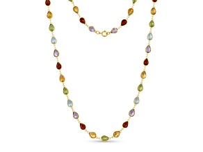 Multi-Gem 14k Yellow Gold 18" Necklace 26.10ctw