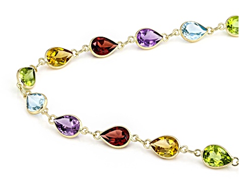 Multi-Gem 14k Yellow Gold 18" Necklace 26.10ctw