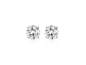 Round Moissanite Platineve Stud Earrings 3.80ctw DEW