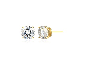 Moissanite 14k Yellow Gold Over Silver Stud Earrings 3.80ctw DEW