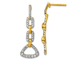 14K Yellow Gold Lab Grown Diamond SI1/SI2, G H I, Fancy Post Dangle Earrings