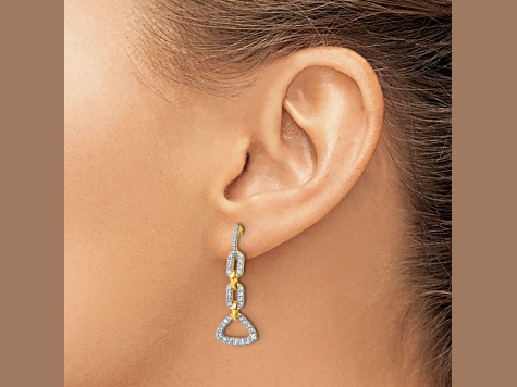 14K Yellow Gold Lab Grown Diamond SI1/SI2, G H I, Fancy Post Dangle Earrings