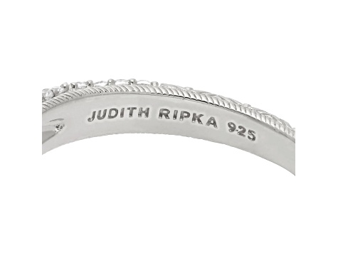 Judith Ripka Cubic Zirconia Rhodium Over Sterling Silver Ring 4.45ctw