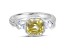 Judith Ripka 2.78ct Canary and 1.67ctw White Bella Luce Rhodium Over Sterling Silver Ring