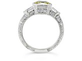 Judith Ripka 2.78ct Canary and 1.67ctw White Bella Luce Rhodium Over Sterling Silver Ring